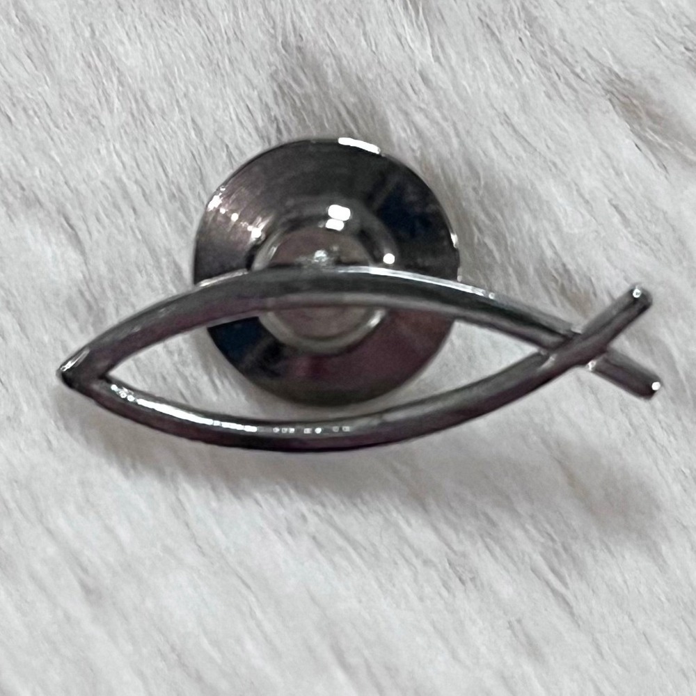 🔮 5/$25 Silver Tone Jesus‎ Fish Pin